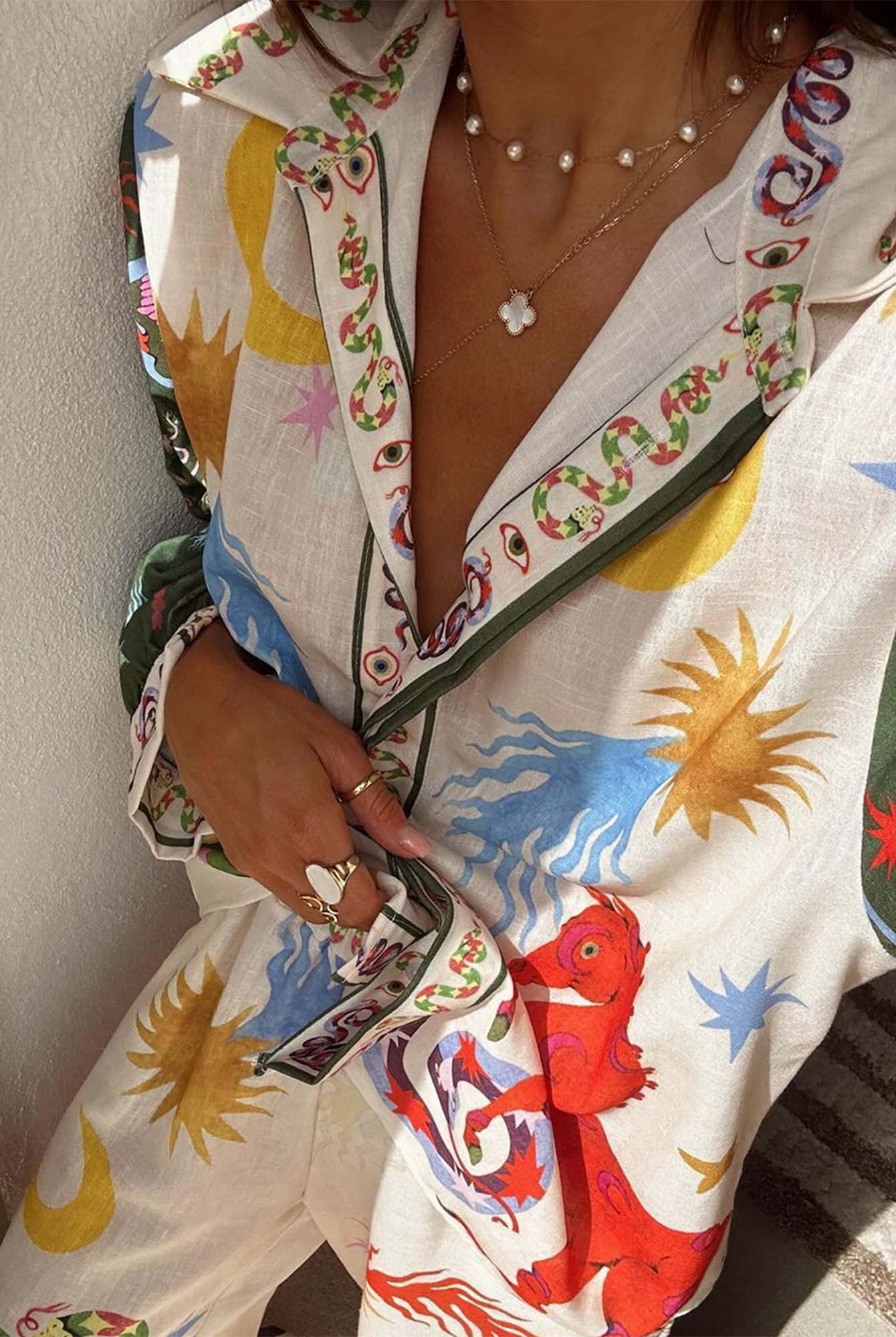 Tropical Graphic Print Two-Piece Set2