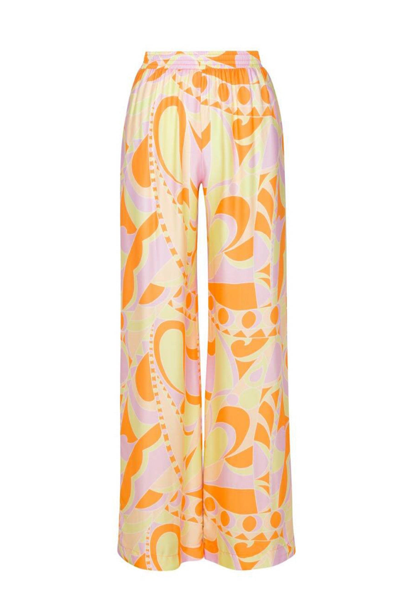 Tropical Beach Graphic Print Wide-Leg Pants4