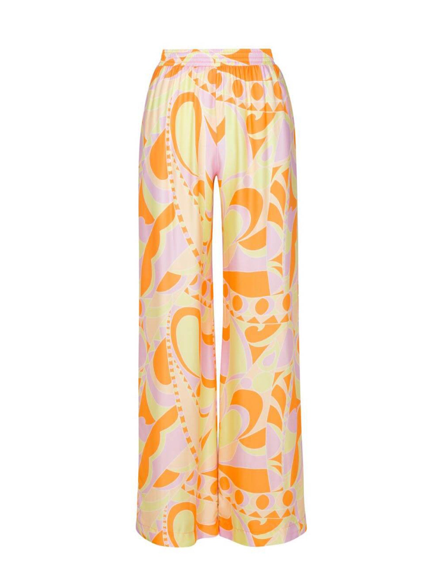 Tropical Beach Graphic Print Wide-Leg Pants4
