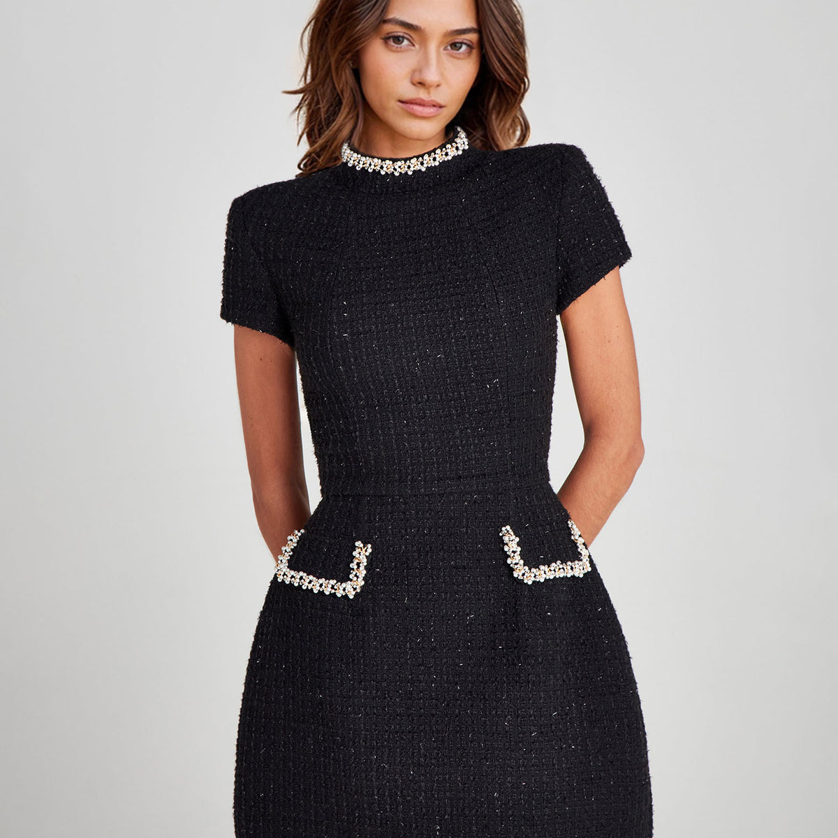 Black Beaded Eclipse Mini Dress – Dantўўase