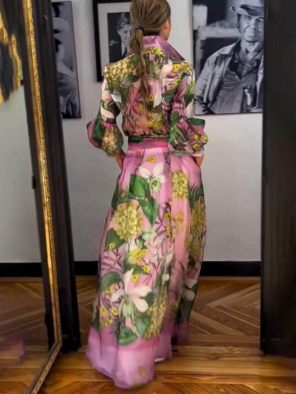 Vibrant Floral Breeze Shirt Dresses Blue Shirt
